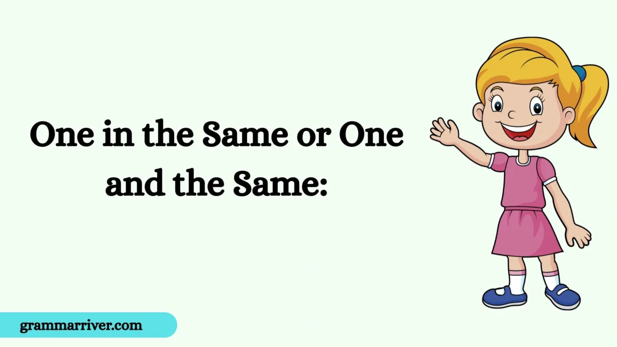 One in the Same or One and the Same: